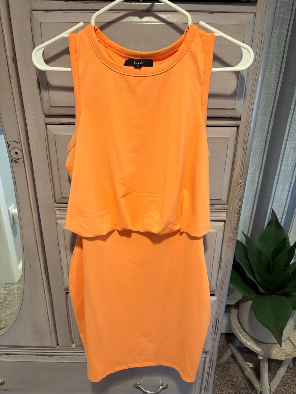 Lulu's Orange Sleeveless Layered Mini Dress